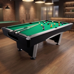 Бильярдный стол для пула Dynamic Billard "Triumph Plus" 8 футов (черный) в комплекте, аксессуары и сукно, фото 1 Бильярдный стол для пула Dynamic Billard "Triumph Plus" 8 футов (черный) в комплекте, аксессуары и сукно, фото 1