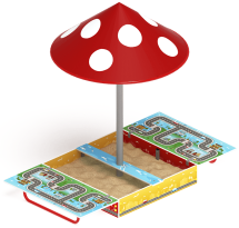 Песочница с крышкой средняя и навесом Грибок (Игра) - ИО 5.01.10-02