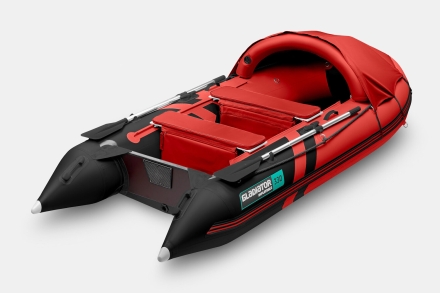 Gladiator C 330 AL ACTIVE Красно-черный моторная лодка ПВХ Алюминиевый пайол, фото 3