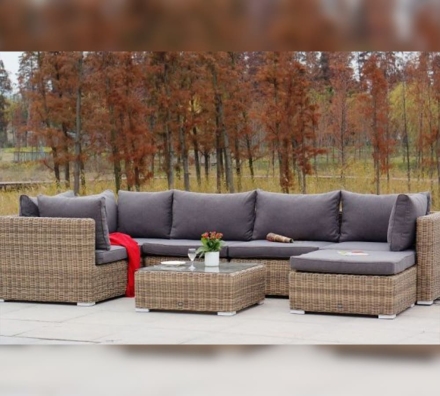 Зона 14 Лунго трансформирующаяся лаунж-зона из искусственного ротанга, цвет бежевый, фото 5