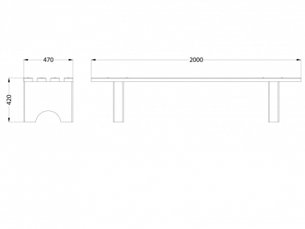 МФ 1.15 Лавочка бетонная, фото 2