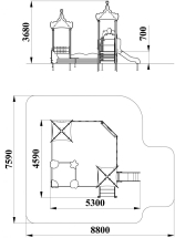 МФ 3.25 Песочный дворик с горкой H=700мм МФ 3.25 Песочный дворик с горкой H=700мм