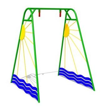 Детские качели Прибой К006 с сидением К046 для игровых площадок, фото 2