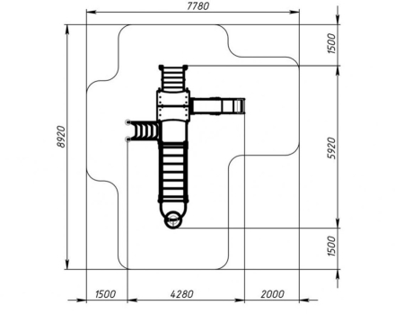 Детская игровая площадка Лукоморье ДИК 2.25.05-01.С H=1200, металлический скат, фото 6