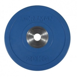 Диск бампированный обрезиненный цветной FOREMAN FM/BM-20KG-BL (20 кг)