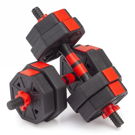 Гантели гексагональные разборные с грифом, 10 кг (2 шт. х 5 кг.), фото 1