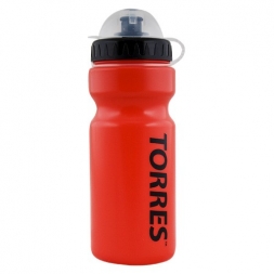 Бутылка для воды &quot;TORRES&quot;, арт. SS1066, 550 мл, крышка с колп., мягк. пласт., красная, черная крышка