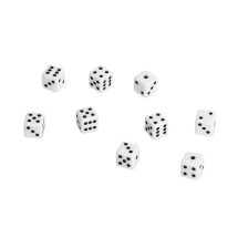 Кости игральные пластиковые, 12 мм, 1 шт, цвет белый