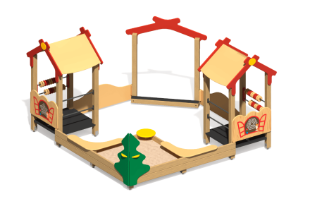 Песочный дворик Теремок ПС-29 без горки для детской площадки, фото 2