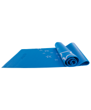 Коврик для йоги FM-102, PVC, 173x61x0,3 см, с рисунком, синий
