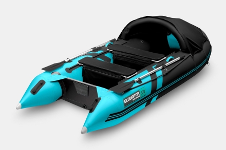 Gladiator C 330 AL ACTIVE Черно-бирюзовый моторная лодка ПВХ Алюминиевый пайол, фото 2