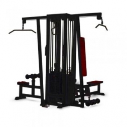 4-х позиционная станция с одинарной блочной рамкой (грузоблок) чёрный Barbell МВ 3.16.1 
