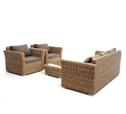 Зона 9 Капучино лаунж-зона из искусственного ротанга (гиацинт), цвет соломенный, фото 1