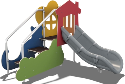 Городок с горкой ДС010 для детских игровых площадок 3-6 лет, фото 1