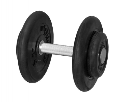 Гантель«PROFIGYM» неразборная с хромированной ручкой 13,5кг, черная ГНР-13,5, фото 1