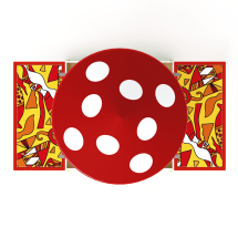 Песочница с крышкой средняя и навесом Грибок (Рыбы) - ИО 5.01.10-04