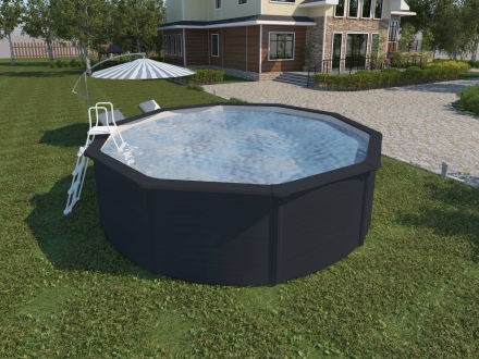 Бассейн диаметром 4,6 м. графит, фото 1