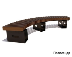 Парковая скамейка Сити, Сосна (внутренний радиус 1500 мм) Четверть круга (брус 30х60 мм), фото 2