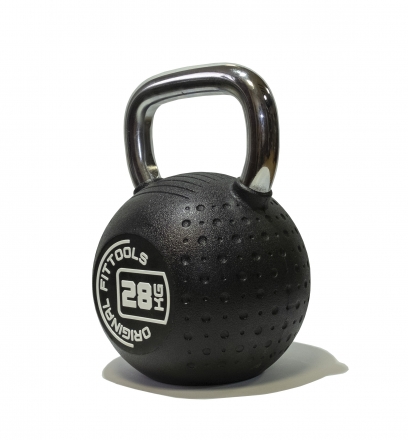 Гиря 28 кг с хромированной ручкой полиуретановая (CPU), фото 2