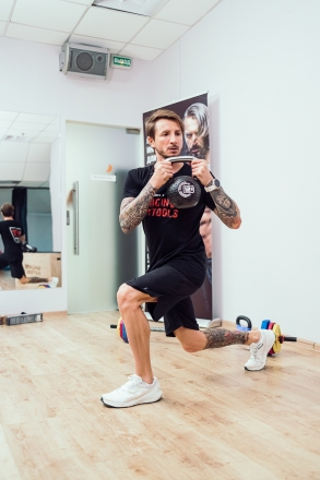 Гиря 28 кг с хромированной ручкой полиуретановая (CPU), фото 5