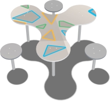 Столик с 3-мя стульями Пропеллер МД051.00 для игровой детской площадки Столик с 3-мя стульями Пропеллер МД051.00 для игровой детской площадки