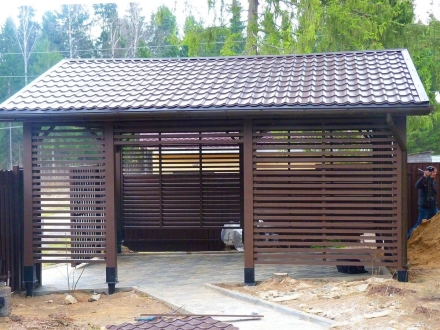 Навес для двух авто ИСТРИНСКИЙ Базовая комплектация, фото 1