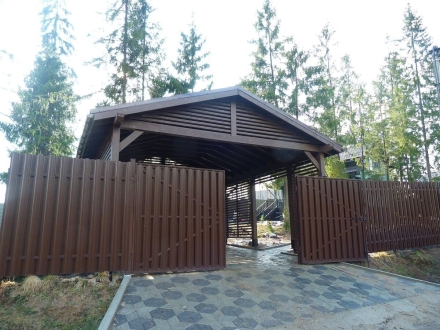Навес для двух авто ИСТРИНСКИЙ Базовая комплектация, фото 2