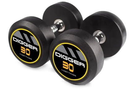 Комплект обрезиненных гантелей 5 пар от 27,5 до 37,5 кг HD51D2A-27,5-37,5, фото 1