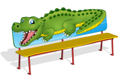 Лавочка Веселый крокодил МФ-05.16Х для детской площадки Лавочка Веселый крокодил МФ-05.16Х для детской площадки