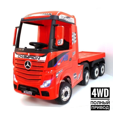 Электромобиль Mercedes-Benz Actros HL358 4WD с прицепом красный, фото 1