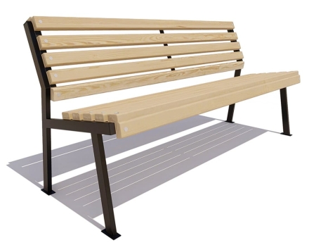 Скамейка парковая Ретро без подлокотников, сосна 1,8 м, фото 1