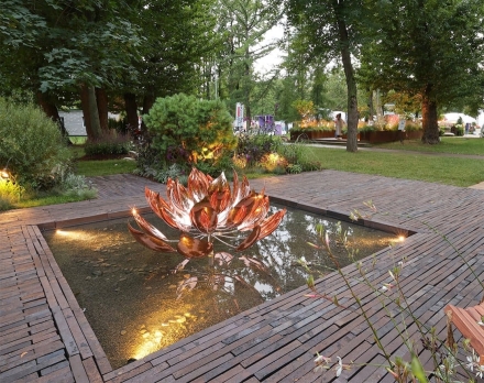 Медная скульптура Лотос Стандартный размер, фото 5