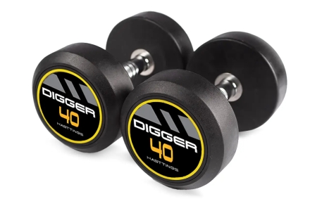 Комплект обрезиненных гантелей 5 пар от 40 до 50 кг HD51D2A-40-50, фото 1