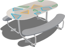 Столик со скамьями детский Визави МД050.00 для игровой площадки Столик со скамьями детский Визави МД050.00 для игровой площадки