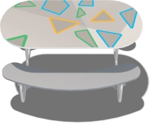 Столик со скамьями детский Визави МД050.00 для игровой площадки Столик со скамьями детский Визави МД050.00 для игровой площадки