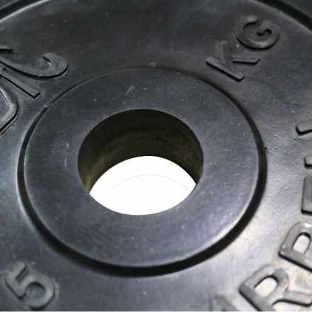 Диск обрезиненный DFC, чёрный, резин.втулка, 26мм, 15кг, фото 3