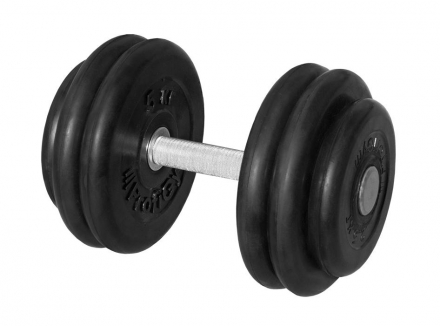 Гантель «PROFIGYM» неразборная с хромированной ручкой 26 кг, черная ГНР-26 , фото 1