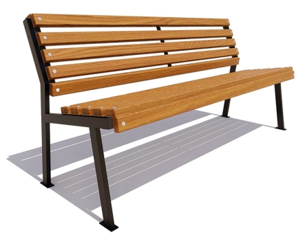 Скамейка парковая Ретро без подлокотников, сосна 2,5 м, фото 3