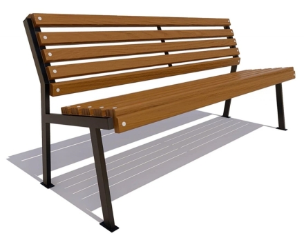 Скамейка парковая Ретро без подлокотников, сосна 2,5 м, фото 4