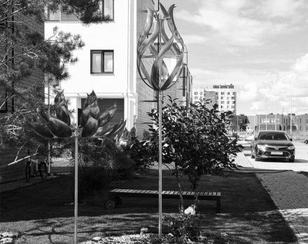 Скульптура из нержавеющей стали Бутон Стандартный размер, фото 1