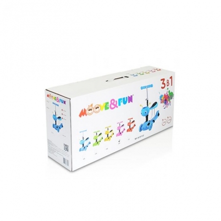 Самокат трансформер Пчелка, синий, фото 2