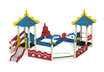 Песочный дворик Коралл ПС-16.3 с горкой для детской площадки Песочный дворик Коралл ПС-16.3 с горкой для детской площадки