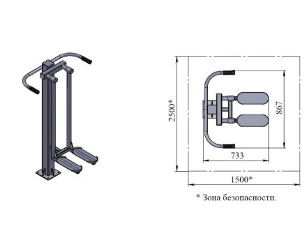Уличный тренажер TORUDA &quot;Хипс&quot;, фото 2