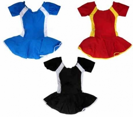 Купальник гимнас. двухцветный  сине-бел.р.L 0703, фото 1