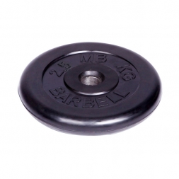 Диск обрезиненный Barbell d 51 мм чёрный 2,5 кг