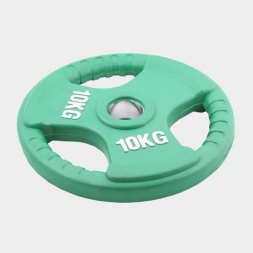 Олимпийский диск евро-классик с тройным хватом 10 кг. (обрезиненный, зеленый, d51мм.) Олимпийский диск евро-классик с тройным хватом 10 кг. (обрезиненный, зеленый, d51мм.)