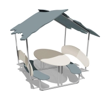 Столик со скамейками и навесом ВСТ 5800 для игровой площадки Столик со скамейками и навесом ВСТ 5800 для игровой площадки