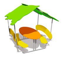 Столик со скамейками и навесом ВСТ 5800 для игровой площадки Столик со скамейками и навесом ВСТ 5800 для игровой площадки