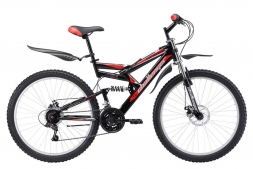 Велосипед Challenger Genesis Lux FS 26 D черно-красный 16''
