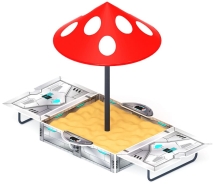 Песочница с крышкой средняя и навесом Грибок (Техно) - ИО 5.01.10-09